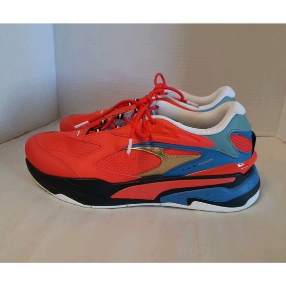 PUMA RS-FAST RED GO FOR 385795-01 Firelight/Blue Men's‎ Running Casual Shoes 11 - Picture 2 of 7